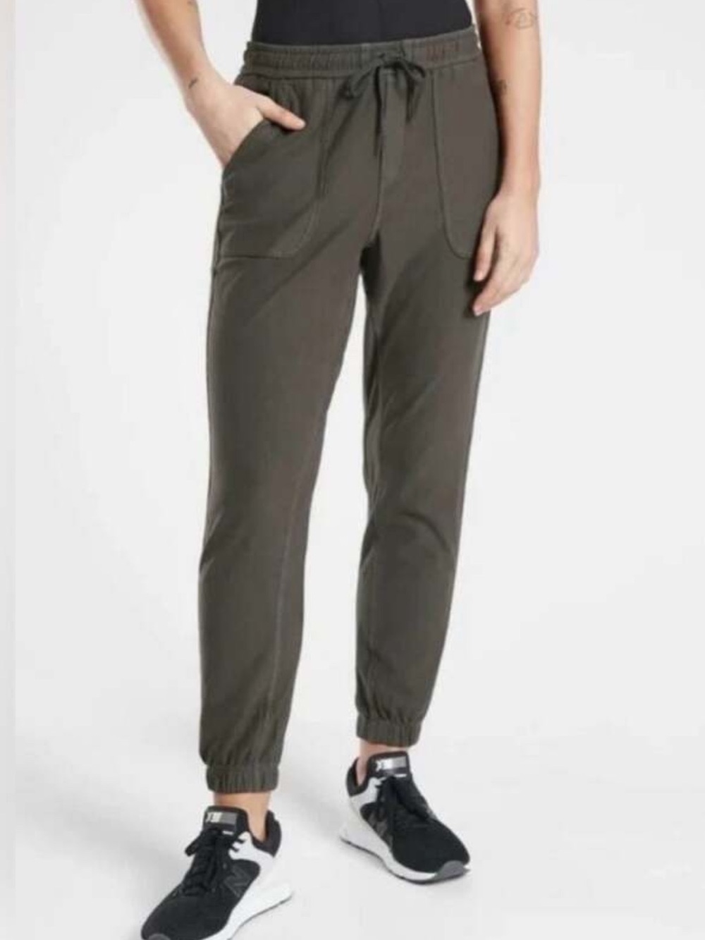 Athleta Farallon Jogger Pants Comfort Athleisure Lounge Gray Green Size 10
